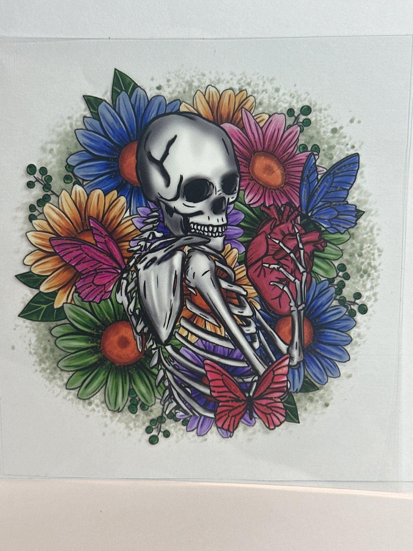 Skull with colorful Flowers