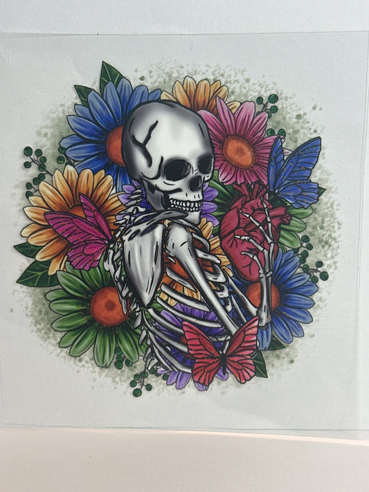 Skull with colorful Flowers