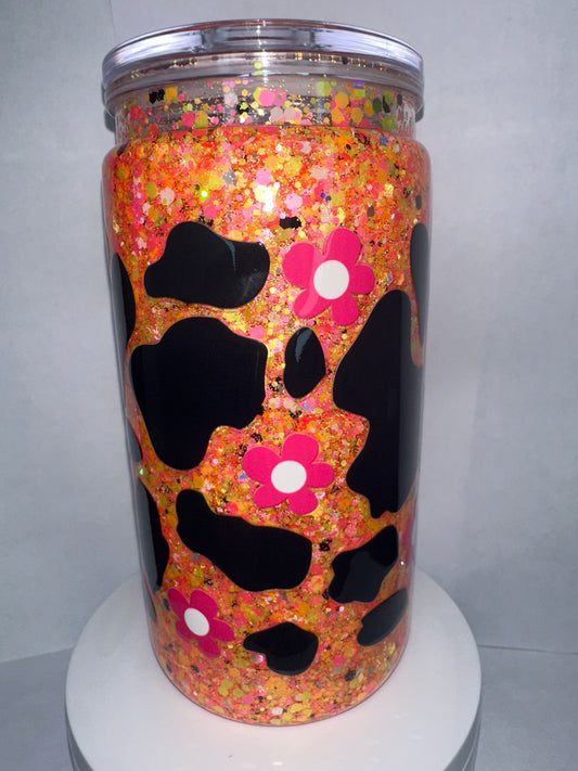 16oz Acrylic Cow
