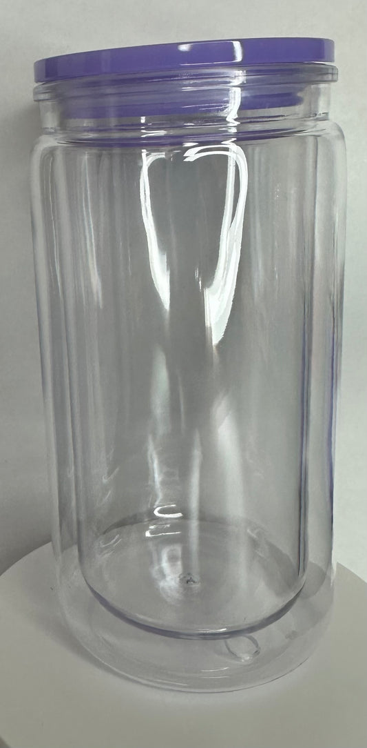 16oz Acrylic Snowglobe  (purple lid)