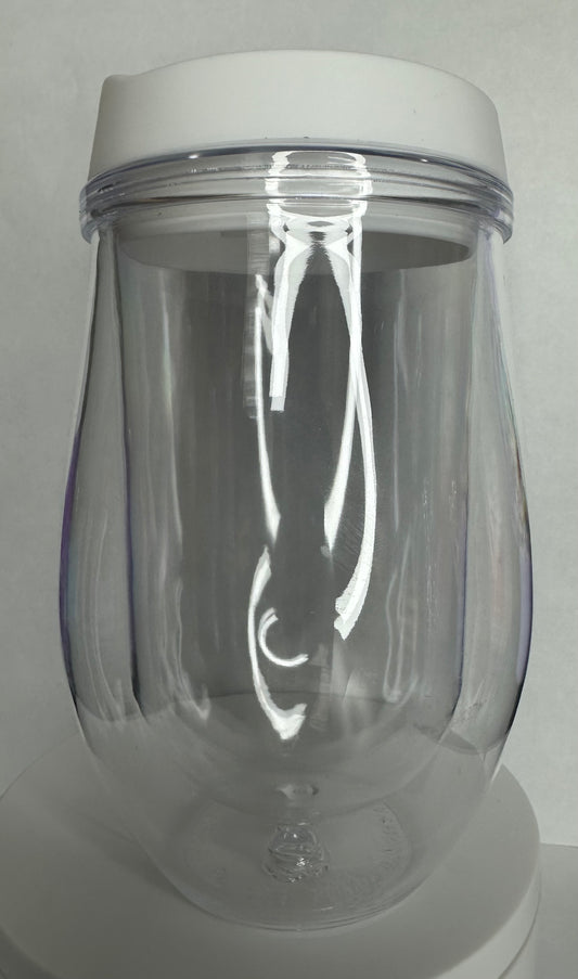12oz Acrylic Wine Snowglobe Tumbler