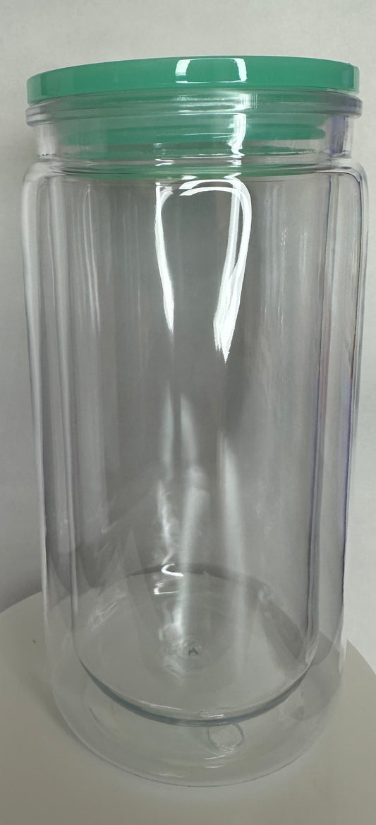 16oz Acrylic Snowglobe  (teal lid)